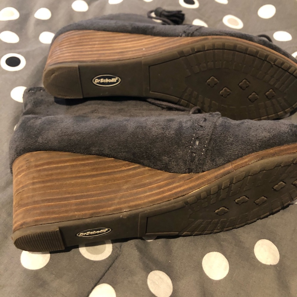 Gray Suede Booties - image 3